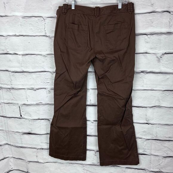 Old Navy Brown Mid Rise Utility Pants Size 14 Regular Cotton Stretch Cargo Trous - Picture 6 of 8